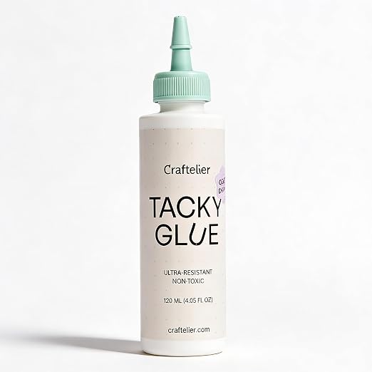 Craftelier - Tacky Glue | Extra Strong Multipurpose Liquid Glue for Scrapbooking and Other Craft Projects | Non-Toxic | Transparent, Flexible and Resistant Drying - Quantity 120 ml (4 Fl Oz)