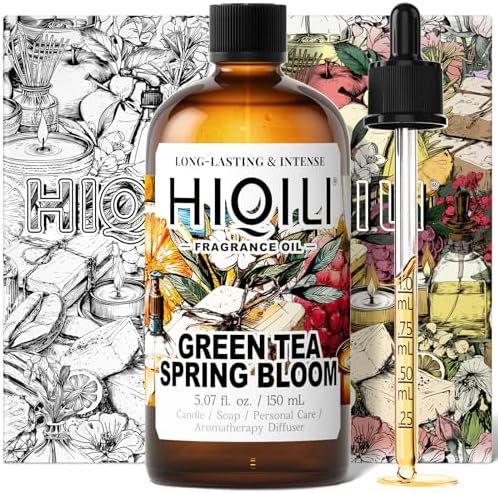 HIQILI Green Tea Spring Bloom Fragrance Oil for Diffuser, Candle & Soap