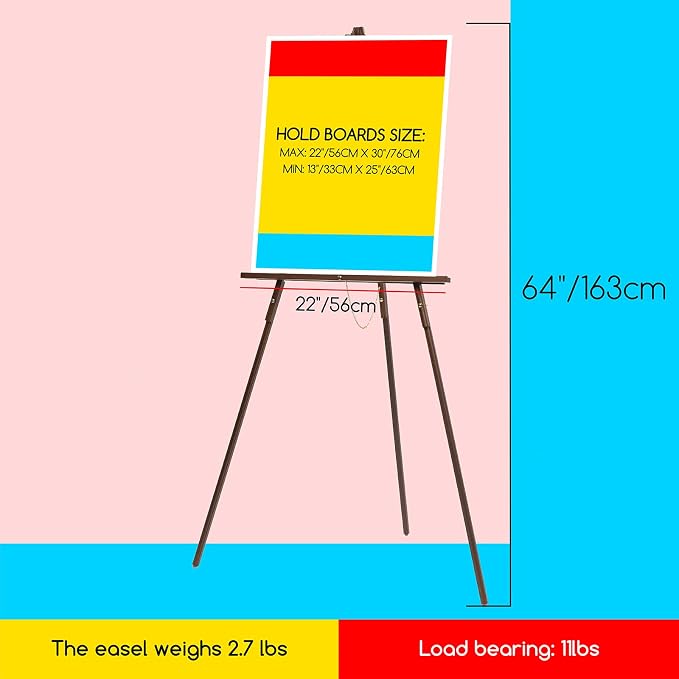 MEEDEN Easel Stand for Wedding Sign: Wood Tripod for Poster Board