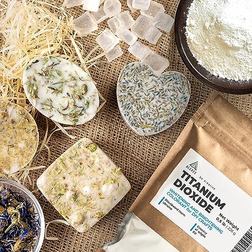Pure Titanium Dioxide Powder for Soap Making 0.5 Lb - Natural Soap Colorant - Titanium Dioxide for Soap Making, Epoxy Resin, Sunscreen and Lotion, Cosmetics, Ceramics, DIY, Candles, Art Projects