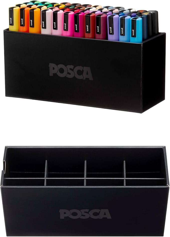 POSCA® PC-5M Paint Markers, Medium (1.8-2.5mm), Assorted, 48 Pack & Caddy