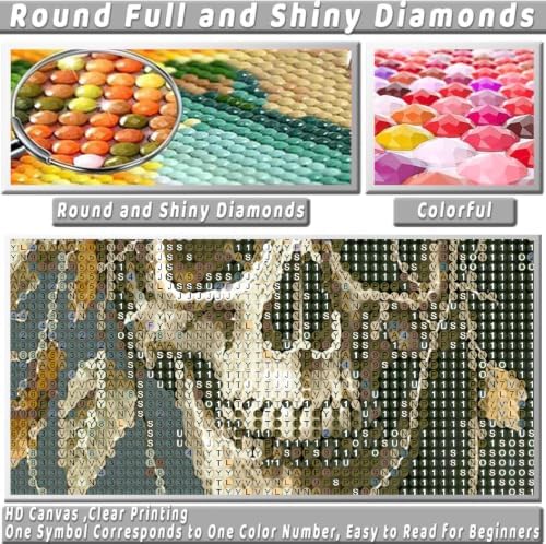 3 Pack Skull Diamond Art Kits for Adult Diamond Painting Kit for Beginner