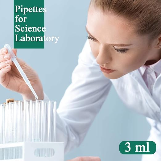 moveland 1000PCS 3ml Disposable Plastic Transfer Pipettes for Lab, Oil, Art | Strong Suction, Leak-Proof, Clear Graduated Scale, Food-Grade PE, Non-Toxic for Aquariums, Classroom Experiments, Schools