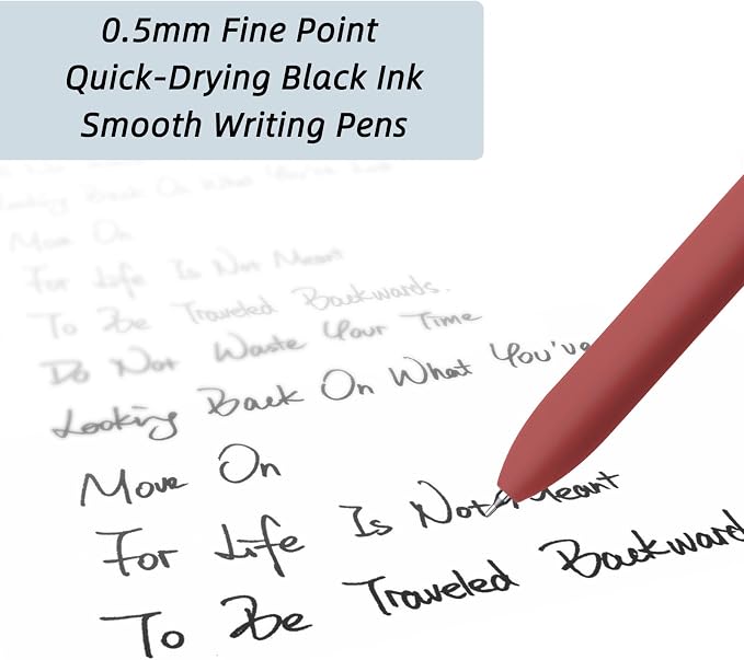 YOXMJDB Gel Pens, 5 Pcs 0.5mm Fine Point Smooth Writing Pens Cute Pens, High-End Series Black Ink Pens for Journaling Note Taking, School Office Supplies for Women Men (5 Pcs Vintage)
