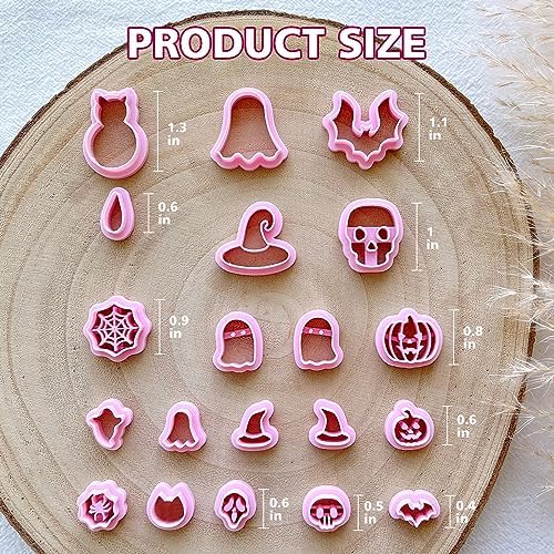 KEOKER Halloween Polymer Clay Cutters, Clay cutters for Halloween Earrings Making, 20 Shapes Halloween Clay Earrings Cutters, Pumpkin Clay Cutters For Polymer Clay Jewelry (ALL 1)