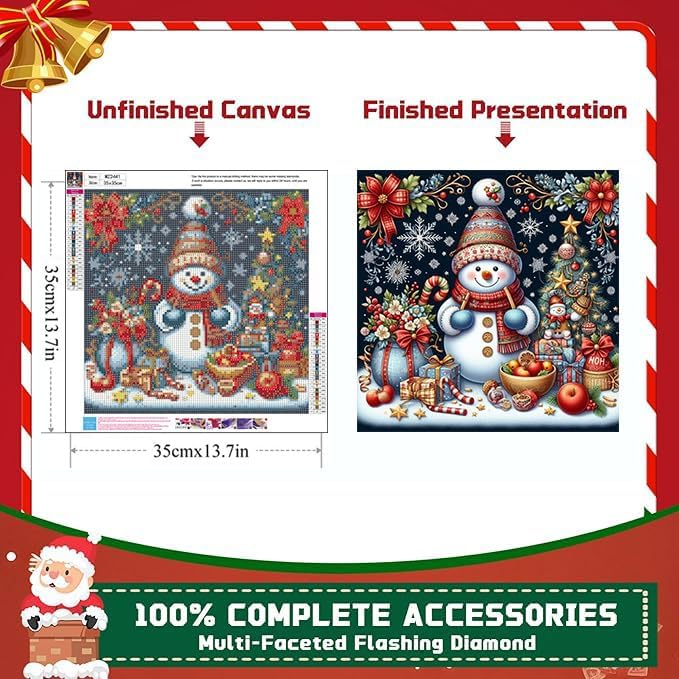 XUCNWL Christmas Diamond Art Kits for Adults,Snowman Diamond Painting