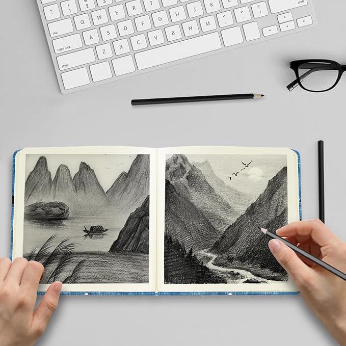 4.8" Pocket Sketch Book,80gsm Hardcover Art Sketchbook for Drawing Journal