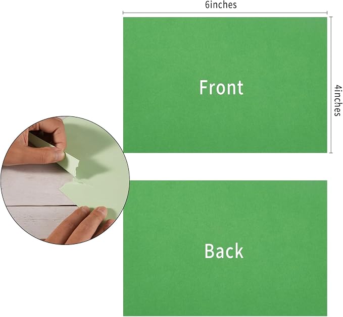 100 Pack Colorful Thick Paper Cardstock Blank Colored Cards Stock, 4x6
