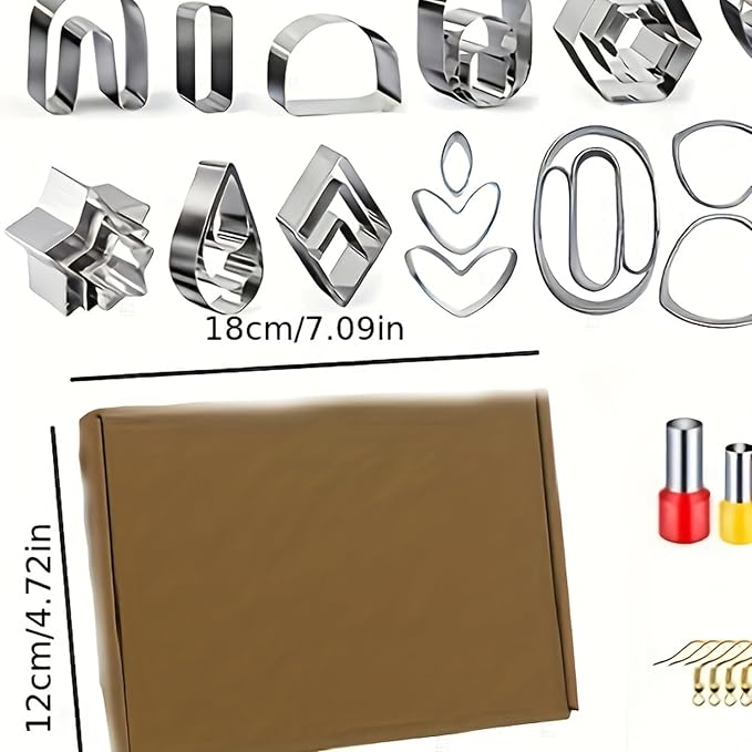 126pcs Polymer Clay Earring Cutters Set with Earring Posts, Earring Hooks.