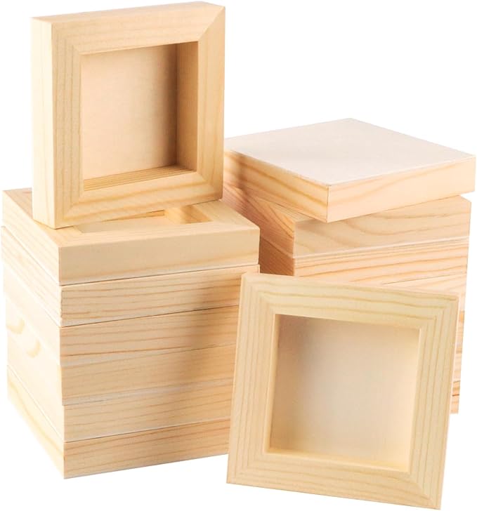 FSWCCK 15 Pack 4 x 4 inch Wood Panel Boards, Unfinished Wood Canvas Panels for Crafts, Painting Canvas, DIY Art Projects, Pouring, Arts Use with Oils, Acrylics