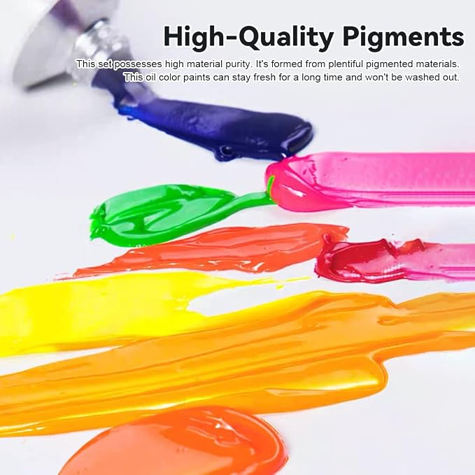 Paul Rubens Oil Paint, 12 Neon Colors, 50ml Large Tubes, Faster Drying Time | High Saturation, Art Supplies for Artists, Students, Beginners