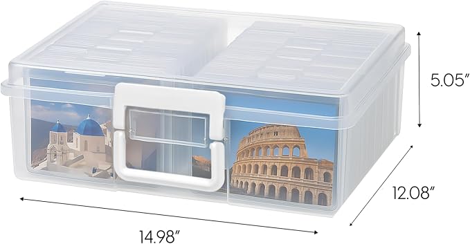 IRIS USA Photo Storage Box |Made in USA| 16 Cases - (2-Pack) - Clear