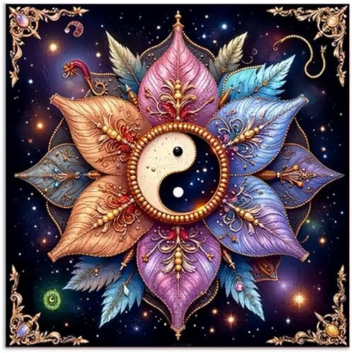 CRZMODE YinYan Paint by Numbers Kit for Adults,YinYan Paint by Numbers for Adults, Acrylic Painting Crafts for Home Decor Gift (16x16inch)
