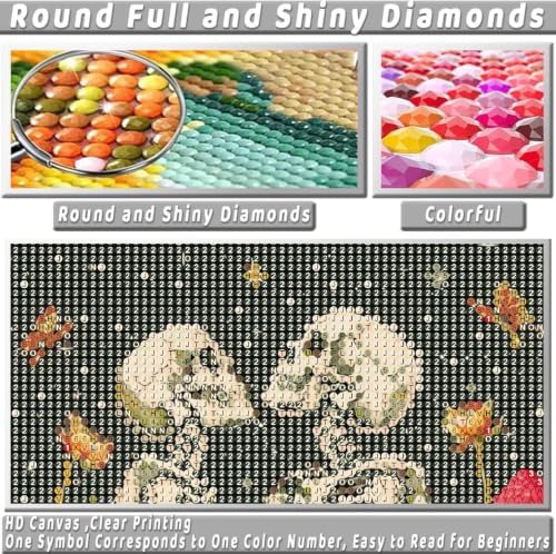 KICHANG Skull Diamond Art Kits for Adult Diamond Painting Kit for Beginner