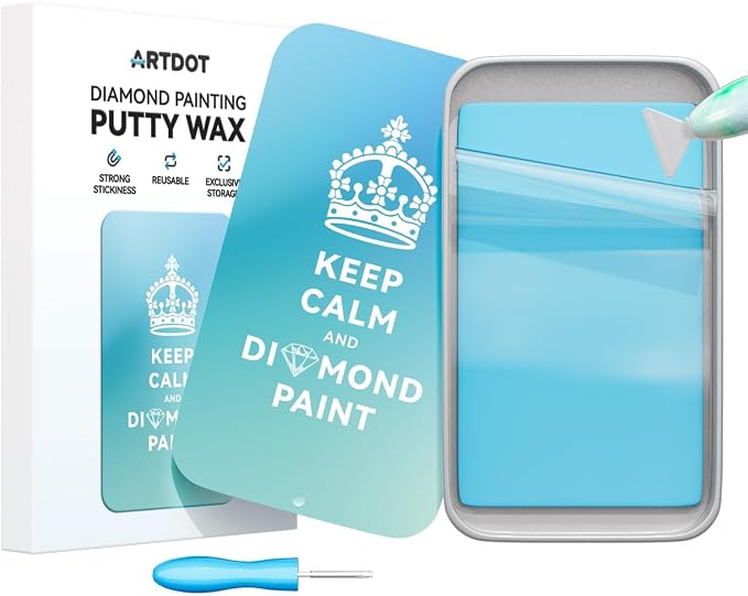 ARTDOT Enduring Stickiness Putty Wax for Diamond Art Kits for Adults, Strong Stickiness Clay Glue with Slide Storage Box for Diamond Painting Accessories and Tools