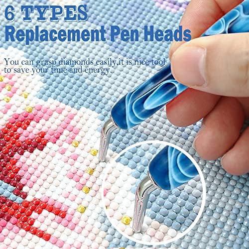 Heyseri Diamond Painting Pens, “Classic Wax Stylus” Diamond Art Pen, Gem Painting Tools Accessories, Gem Art Pen with Metal Tips for 5D Craft Nail