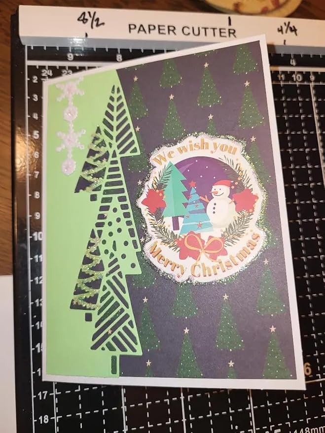 Lapoo Festivals Metal Cutting Die for Scrapbooking - Durable, Cut Stencils for DIY Scrapbook Photo Album Decorative Paper Card, Card Making Supplies, Embossing (Half Christmas Tree 5.2 x 1.4 in)