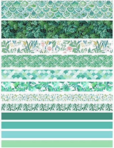 12 Rolls Green Washi Tape Set Leaves Floral Tree Washi Masking Tape