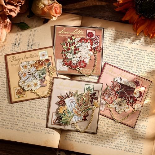 4 Pieces Metal Bookmark, Hollow Flower Book Mark for Book Lovers, Vintage Bookmarks for Reading Women, Men, Teacher, Students