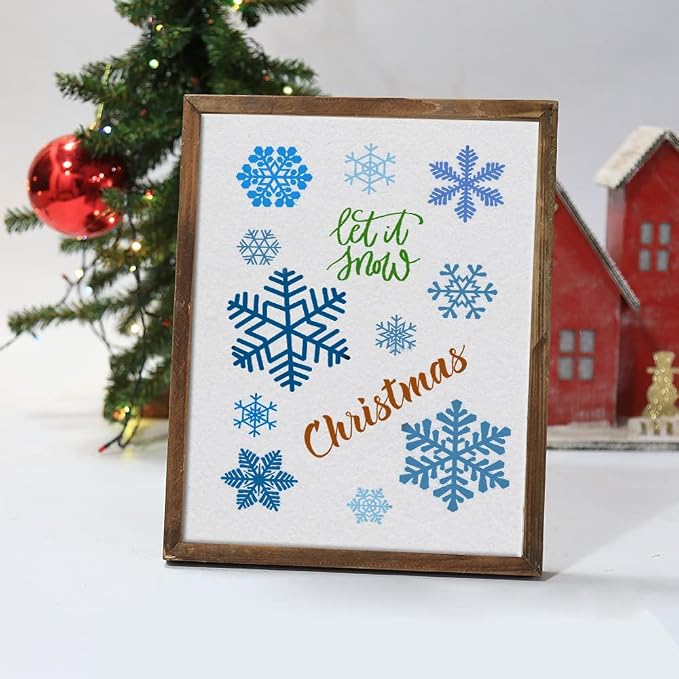 Christmas Snowflake Clear Stamps for Card Making Decoration and Scrapbooking Supplies, Xmas Theme Blessing Words with Sentiment Transparent Rubber Stamps for Paper Card Photo Album Crafting Supplies