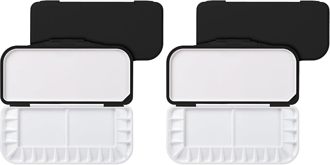 Mr. Pen- Airtight Watercolor Palette with Lid, 18 Wells & 2 Mixing Areas (Pack of 2)