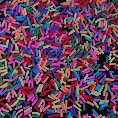 LIKETURE Fake Sprinkles 110G Non-edible Polymer Clay Sprinkles Fake Candy Sprinkles Slime Sprinkles Faux Sprinkles for Resin Slime Add Ins Plastic Sprinkle Nail Art Shaker Card Filler (Yellow)