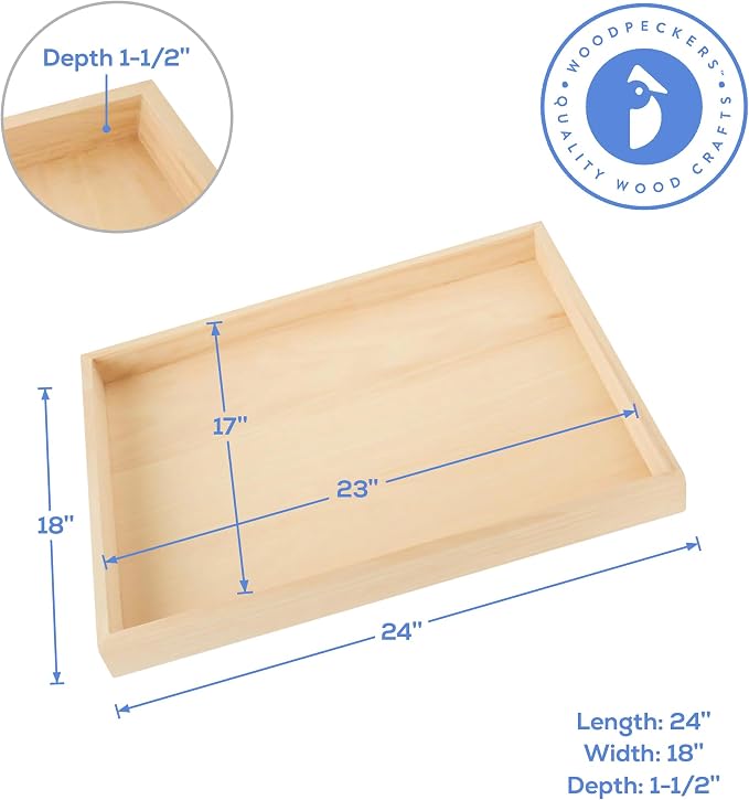 Large Birch Painting Panel 18 x 24 x 1-1/2-inch, Pack of 5 Wood Canvas Boards for Painting, Blank Signs for Crafts, by Woodpeckers