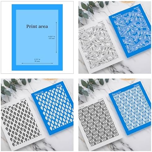 Eucalyptus Silk Screen Stencils for Polymer Clay, 3 PCS Leaf Pattern Silkscreen for Polymer Clay Earring Making, Reusable Silk Screen Stencils for Polymer Clay SSCMB-58