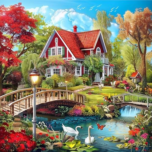 Diamond Art Kits for Adults,countryside Diamond Painting Kits 14 x 14in