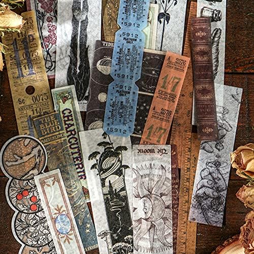 Vintage Washi Paper Stickers for Journaling, 120 Pieces Antique Planner bullet Journal Self-Adhesive Retro Aesthetic Decorative Stickers Decals for Scrapbook, DIY Arts and Crafts, Photo Album, Diary,