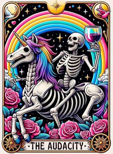 GOUOYANA Paint By Numbers Kit for Adults-Skull THE ADUACITY Funny Canvas | Adult Paint by Number Kits on Canvas for Painting DIY Skull THE ADUACITY Painting by Numbers for Home Wall Art Gift12X16in