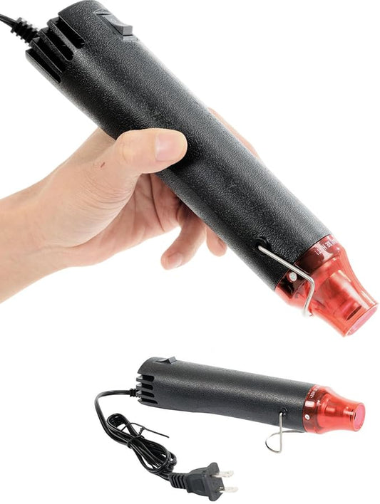 Heat Gun 300W, Handed Hot Air Gun for Crafting and DIY (Black) | 3.28FT Ultra-Long Cable Portable Heat Gun with Stand and Power Cord for Shrinking Wrapping PVC and Drying Paint