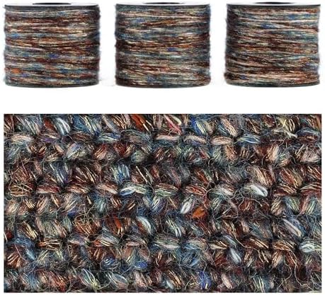 Sparkle Yarn, Glitter Yarn for Knitting Crocheting Crafts DIY, Set of 3 Rolls (Bronze Nebula)