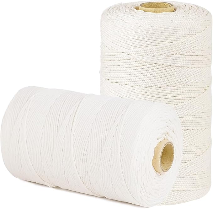 SMART&CASUAL 1,650 Feet 2mm Cotton Butcher Twine String Soft Food Safe for Cooking Craft Baker Kitchen Meat Turkey Sausage Roasting Gift Wrapping Gardening Crocheting Knitting