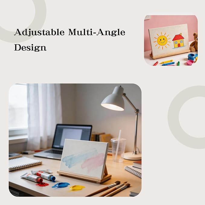 Desktop Easel,Easel for Painting – Adjustable Wooden Stand for Tabletop, Perfect for Artists, Students, and Hobbyists