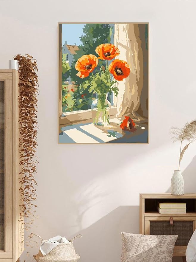 ZRIZQ Paint by Numbers Kit for Adults Beginner,Flowers,16x20