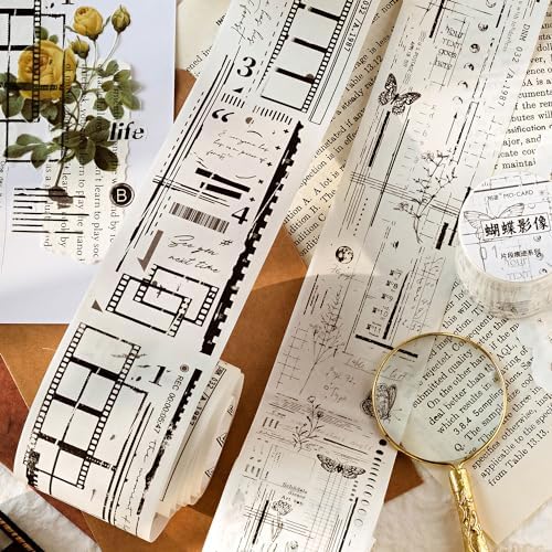 Alideco 6 pcs Decorative Adhesive Tapes Cartoon PET Tape Great for Bullet Journal Supplies, Arts, Scrapbook, DIY Crafts, Planners(huahuibiankuang) (pianduanhenji)