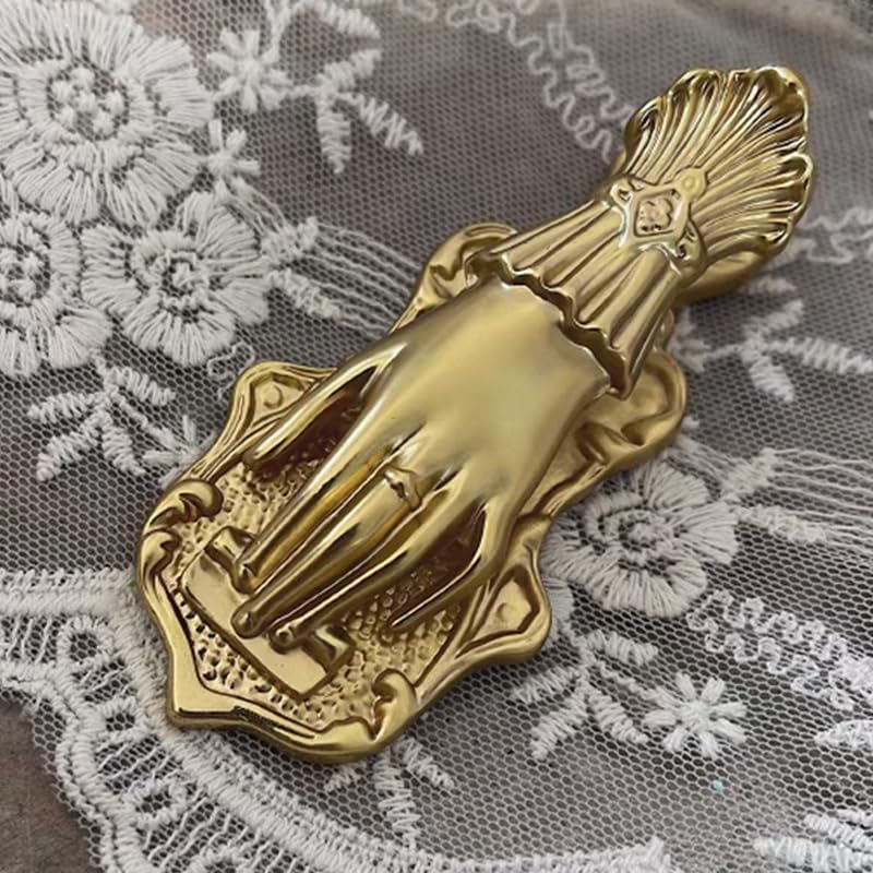 Lady's Hand Shaped Metal Paper Clip Binder Clips Page Holder Vintage Bullet Junk Journal Clips Book Clips Decorative Clip Traveler's Notebook Accessories Clamps for Office Home DIY Use Gold