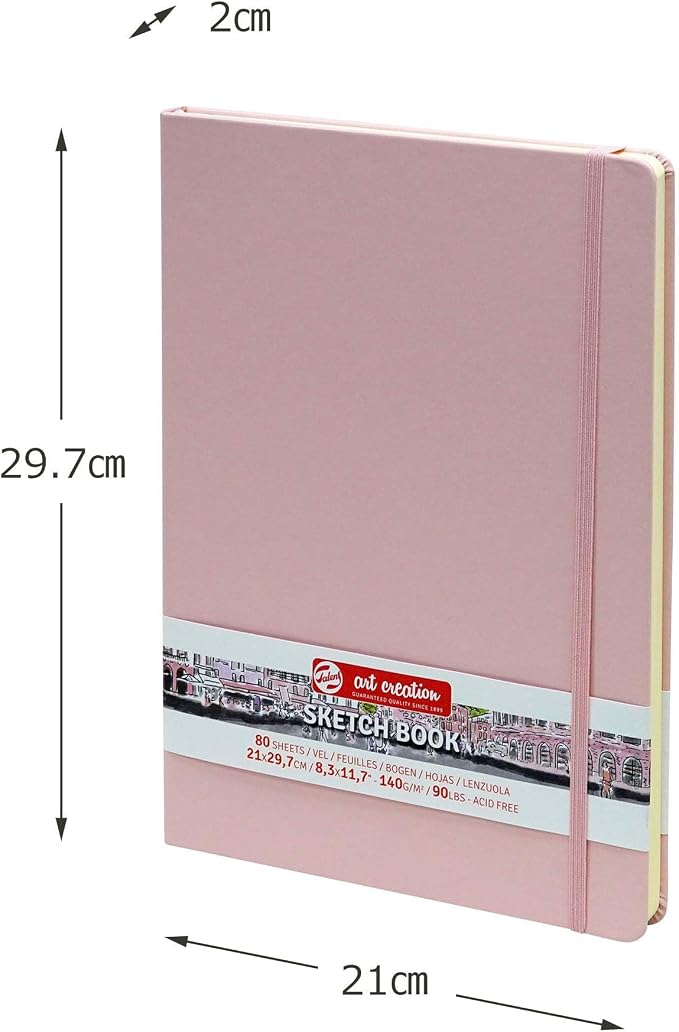 Talens Art Creation Sketchbook, Pastel Pink, 80 Sheets, 8.3 x 11.7 in