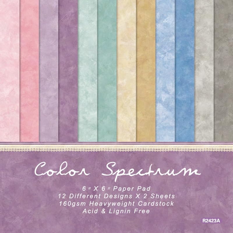 Scrapbook Paper Pad, 6x6 Inch, Single-Sided Decorative Craft Paper, 24 Sheets for Scrapbooking, Cardmaking & DIY Crafts - Vintage Pastel Pink