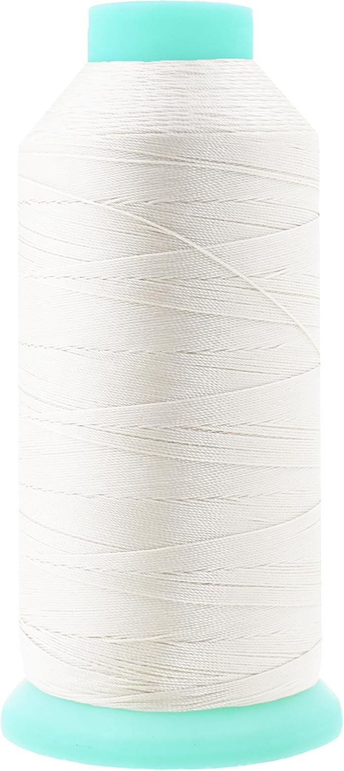Mandala Crafts Size 92 280D T90 Off White Bonded Nylon Thread, 1100 YDs