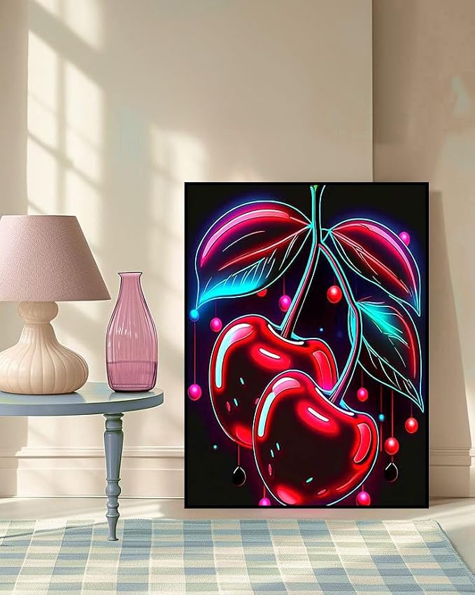 mrpwnle Diamond Art Kits for Adults Cherry Diamond Painting Kits 12x16inch