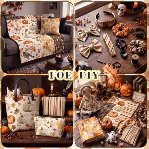 HunnmingRe 20 Pcs 10''x10'' Fall Patterned Quilting Fabric Squares