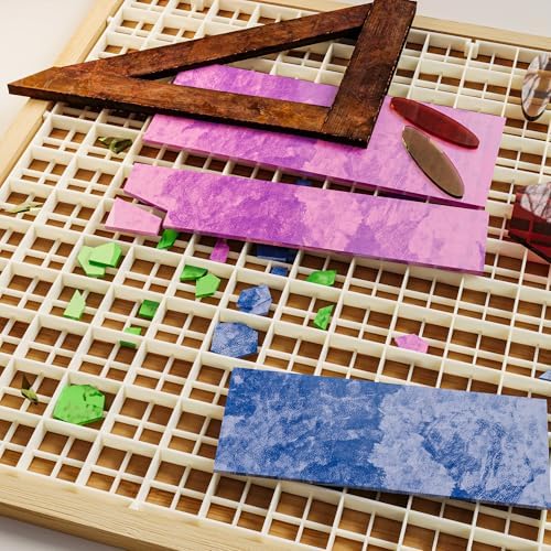 12"x12" Stained Glass Cutting Mat, 2 In 1 Bamboo Stain Cutting Board for Crafting, Stained Glass Tools and Supplies