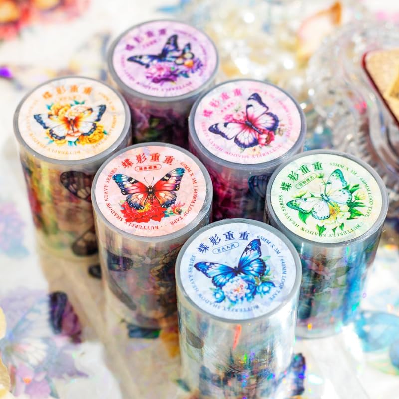 Alideco 6 pcs Decorative Adhesive Tapes Cartoon PET Tape Great for Bullet Journal Supplies, Arts, Scrapbook, DIY Crafts, Planners (dieyingchongchong)