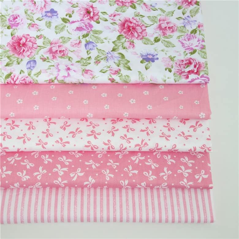 Cotton Fabric DIY Making Supplies Quilting Patchwork Fabric Fat Quarter Bundles DIY for Quilting Cotton Patchwork Cushions (Peony, 20" x 20")
