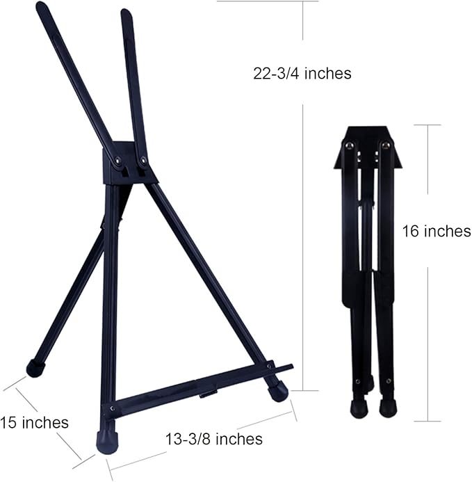 Tosnail 2 Pack Tabletop Art Easel Stand, 22 Inches Aluminum Display Stand, Photo Holder Display Stand for Artist, Students, Adults, Kids Painting