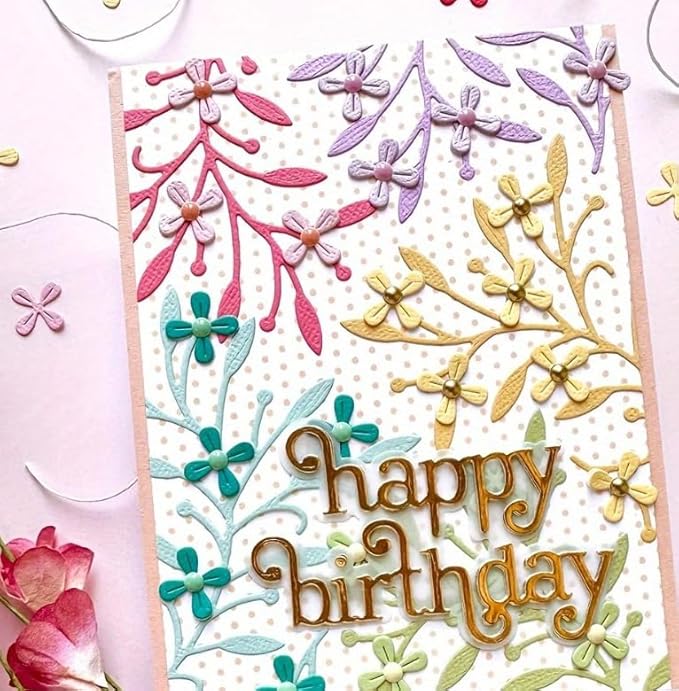 Lapoo Flowers Cutting Die for Scrapbooking - Durable Metal Cutting Die for DIY Scrapbook Photo Album Decorative Paper Card, Metal Card Making Supplies (Daisy Cherry Blossoms 4.3 x 3 in)