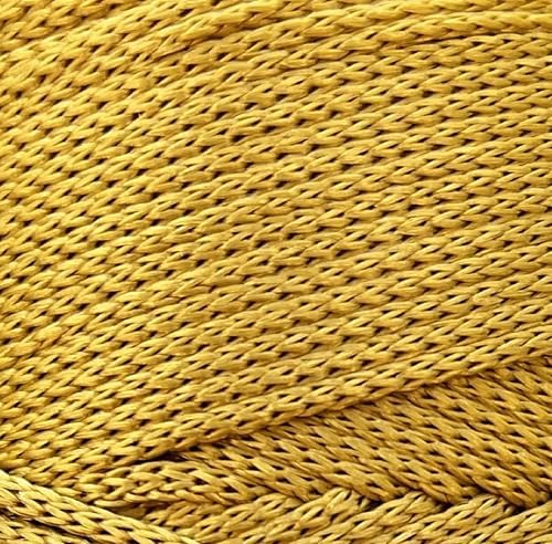 Polyester Macrame Cord 2mm x 251 Yards, 100% Polypropylene Premium Macrame Rope, Colorful Yarn Crochet Macrame Bag Craft for Wall Hangers, Bags, Bottom Plates, Carpets (Gold)1, 2MM-MCRM