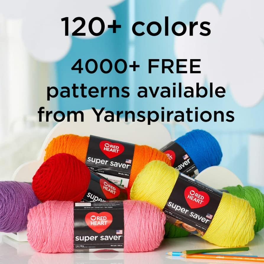 Red Heart Super Saver Ombre Yarn for Crocheting, Navy, 2-Pack